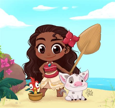 Moana By Malycia On Deviantart Cute Disney Characters Chibi Disney