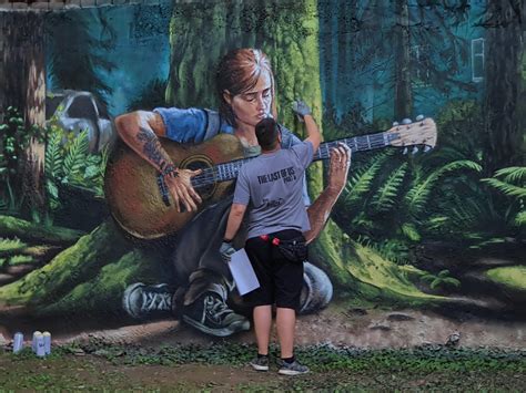 Ellie Playing The Guitar The Last Of Us Part 2 Mural In Belgrade