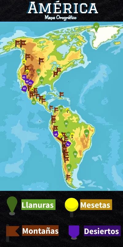 Mapa Orográfico De América