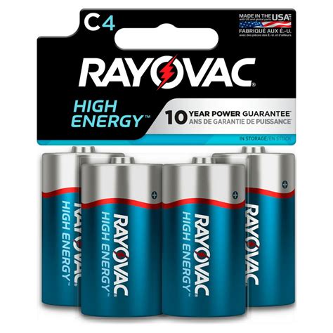 Rayovac High Energy C 15v Alkaline Batteries 4 Count