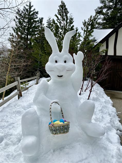 Easter Bunny Snow Sculpture By Me Snow 2020 Rart