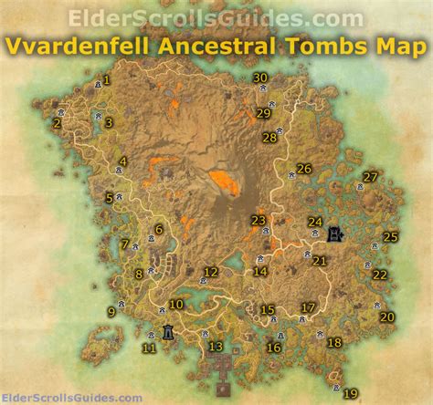 Vvardenfell Ancestral Tombs Map Elder Scrolls Online Guides