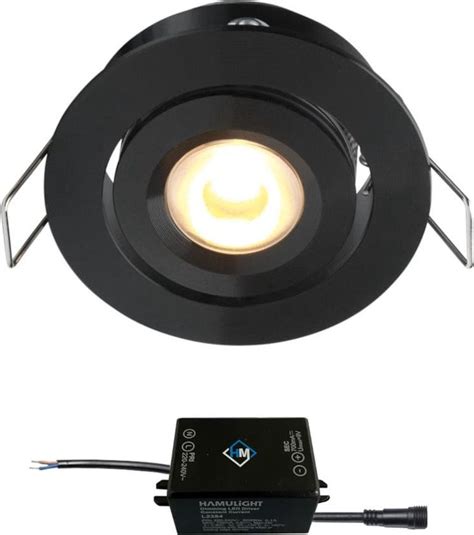 Cree LED Inbouwspot Toledo Zwart In 3W Rond Dimbaar Kantelbaar