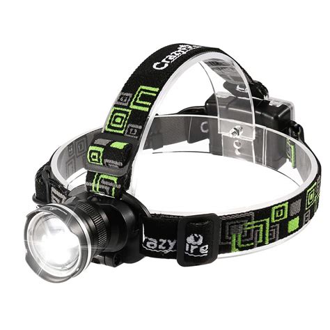 Zoomable Head Band Light Waterproof Led Headlamp Flashlight Hands Free