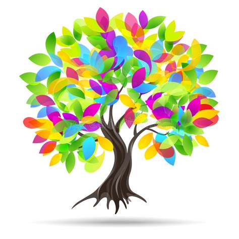 Colored Tree Vector Illustration Stock Vector Illustration Of