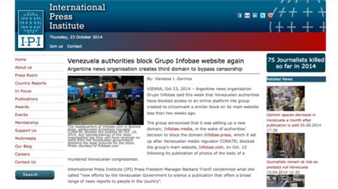 Instituto Internacional De Prensa Condena Censura A Infobae En