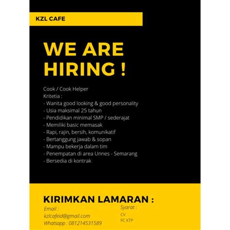 Wings group surabaya merupakan salah satu perusahaan manufaktur terbesar di indonesia. Lowongan Kerja Cook/Cook Helper di KZL Cafe Semarang ...