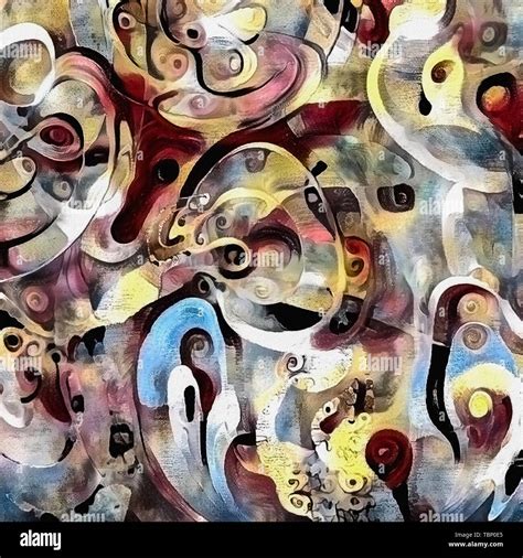 Modern Abstract Painting Swirling Lines Stock Photo Alamy