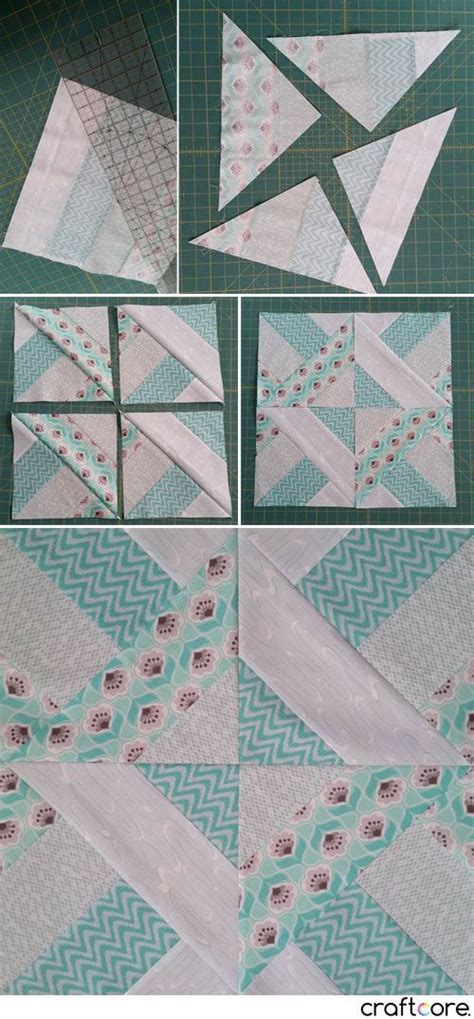 Diagonal Slice Diamond Block Baby Quilt In Grey And Mint With Tutorial