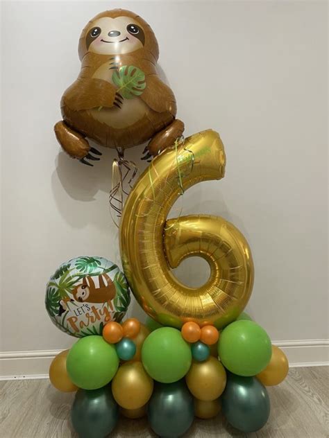 Personalised Sloth Balloon Stack The Little Balloon Company