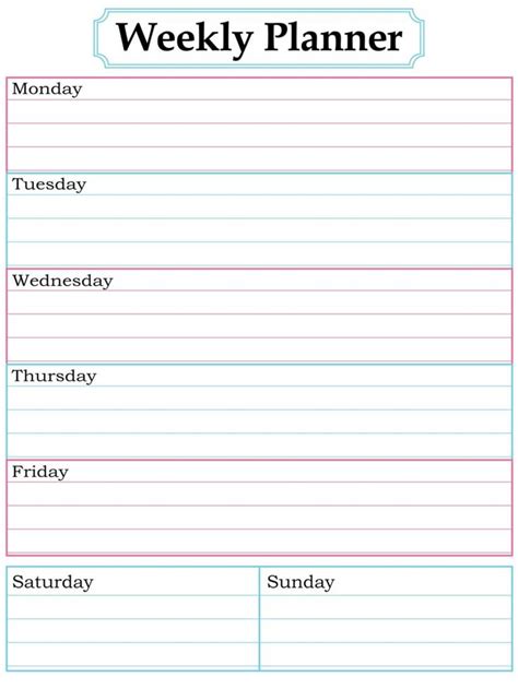 14 Weekly Planner Templates Free Word Excel And Pdf Formats Weekly