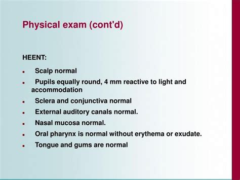 Professional Heent Physical Exam Template Sample In 2022 Exam