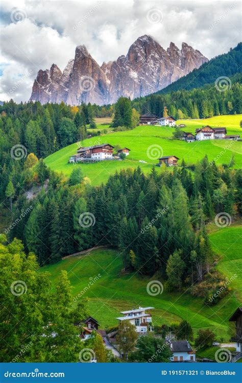 Mountain Village In Villnoss Dolomites Italy Stock Image Image Of