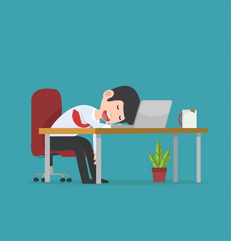 Businessman Character Sleeping At Work Vector 1876807 Vector Art At