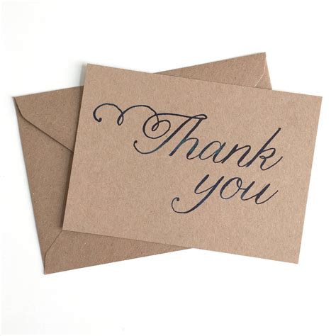 Set Of 12 Thank You Script Postcard Note Cards By Dig The Earth