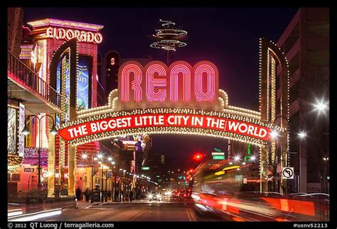 Picturephoto Virginia Street And Reno Arch With Lights Reno Nevada Usa