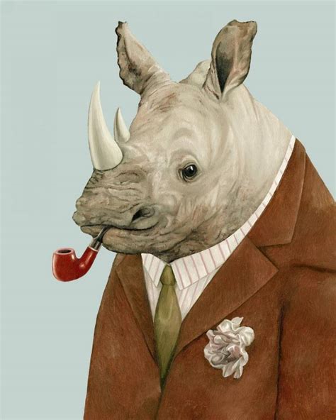 Rhino Art Print By Monde Mosaic