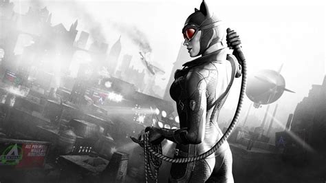 Fond D Cran Noir Jeux Vid O Monochrome Batman Arkham City Catwoman Super H Ros X