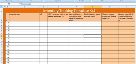 Free Excel Inventory Tracking Template Xls Excel Xls Templates