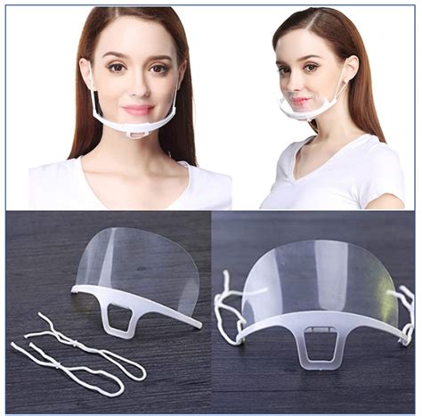 Transparent Plastic Face Mouth Visor Face Shield With Adjustable Elastic Band