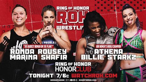 Roh Tv Review Ronda Rousey Marina Shafir Vs Athena Billie Starkz Episode 39 Youtube