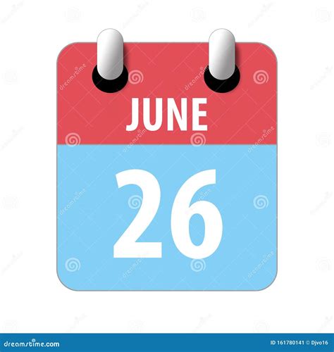 June 26th Day 26 Of Monthsimple Calendar Icon On White Background