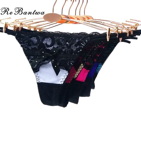 Rebantwa Brand 10pcs Lot Sexy Lace Thongs Tanga Calcinha Open Panties