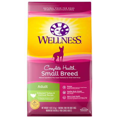 There's also fish meal, which adds omega fatty acids to help boost your dog's skin and coat health. Complete Health Small Breed Turkey & Oatmeal | Wellness ...
