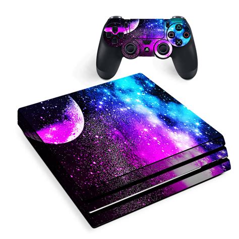 skin for sony ps4 pro console decal stickers skins cover galaxy fluorescent
