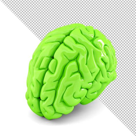 Ilustração d em close up do cérebro humano verde PSD Premium