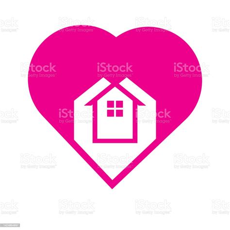 Logo Rumah Cinta Kombinasi Ikon Hati Dan Rumah Ilustrasi Stok Unduh