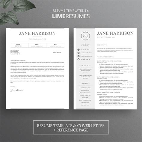 CV Template For Word Microsoft Word CV Template With Matching Cover
