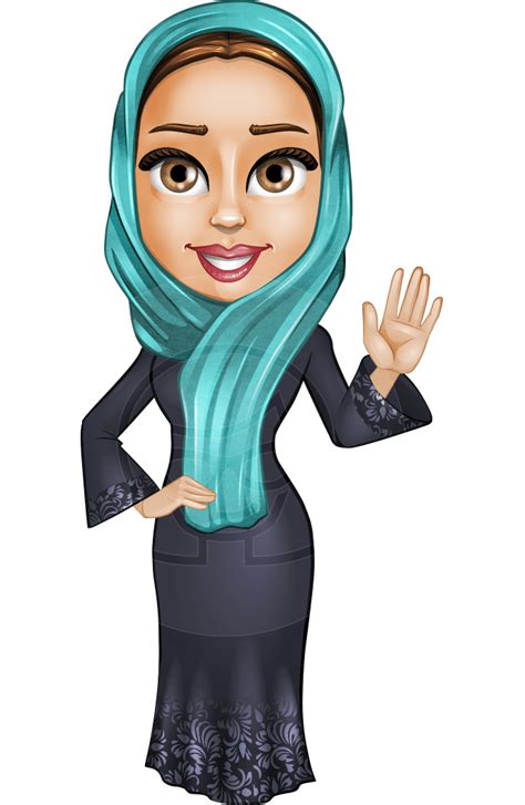 Arab Girl In Traditional Dress Cartoon Vector Character Graphicmama Vector Illustration