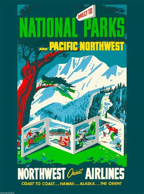 Pacific Northwest Washington United States America Travel Advertisement