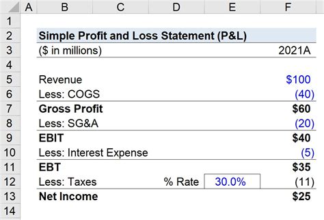 What Is Profit And Loss Statement P L Template Example