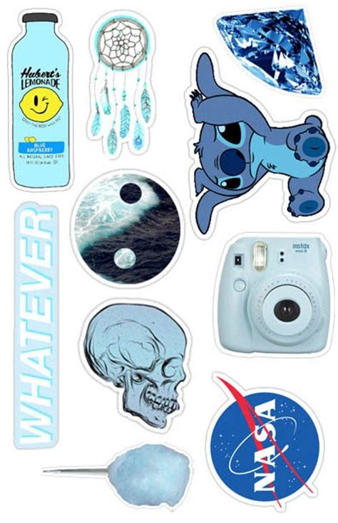 Blue Aesthetic Sticker Pack Etsy Iphone Case Stickers Tumblr