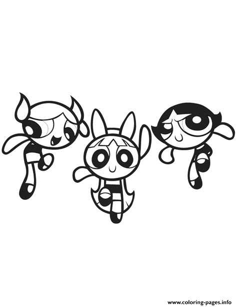 Cute Powerpuff Girls For Kids Coloring Pages Printable