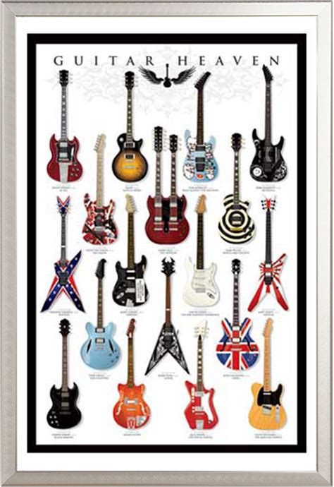 Gitarren Guitar Heaven Musik Poster Druck Cm Rahmen Kunststoff