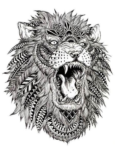 Profitez de leur design graphique aux formes splendides pour rehausser votre. Roaring Mandala Lion en 2020 | Tatouage tete de lion ...