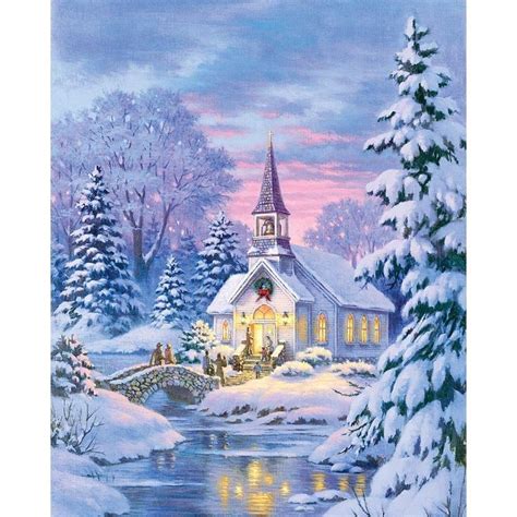 Village Chapel 1000pc Puzzle Christmas Scenes Christmas Scenery