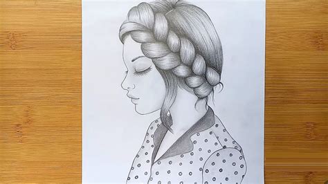 How To Draw A Girl With Beautiful Hairstyle Draw A Girl With Pencil