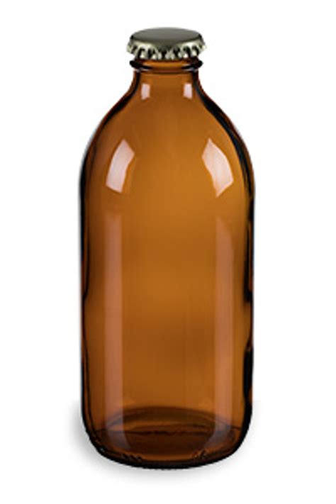 Stubby Amber Beer Bottle With Gold Cap 12 Oz Specialty Bottle