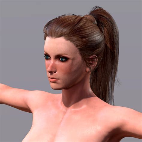 Naked Woman Rigged Game Character 3d Model
