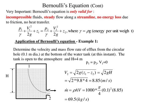 PPT Energy Conservation Bernoullis Equation PowerPoint