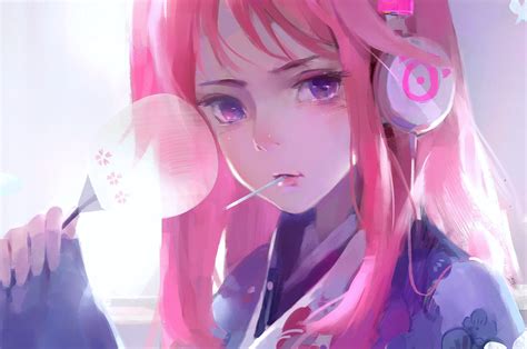 2560x1700 Cute Anime Girl Pink Art 4k Chromebook Pixel Hd 4k