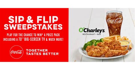O'charley's® up to 25.4% off | 10.0% cash back omaha steaks O'Charley's Sip & Flip Sweepstakes & Instant Win Game - The Freebie Guy