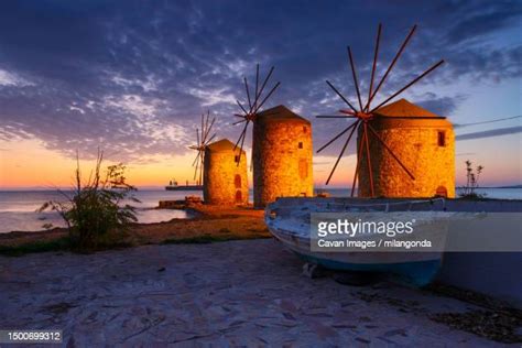 Windmills Of Chios Photos And Premium High Res Pictures Getty Images
