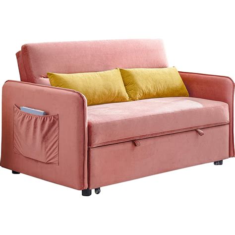 Merax Sleeper Couch Small Velvet Sofa For Living Room Or