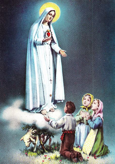 Virgen De Fátima Con Los Tres Pastorcitos Religious Pictures