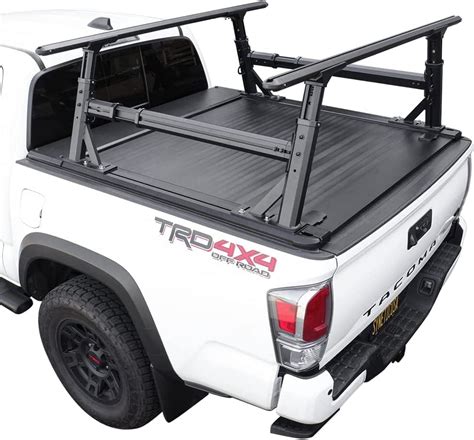 Syneticusa Retractable Hard Tonneau Cover With Adjustable Rack Kit Fits